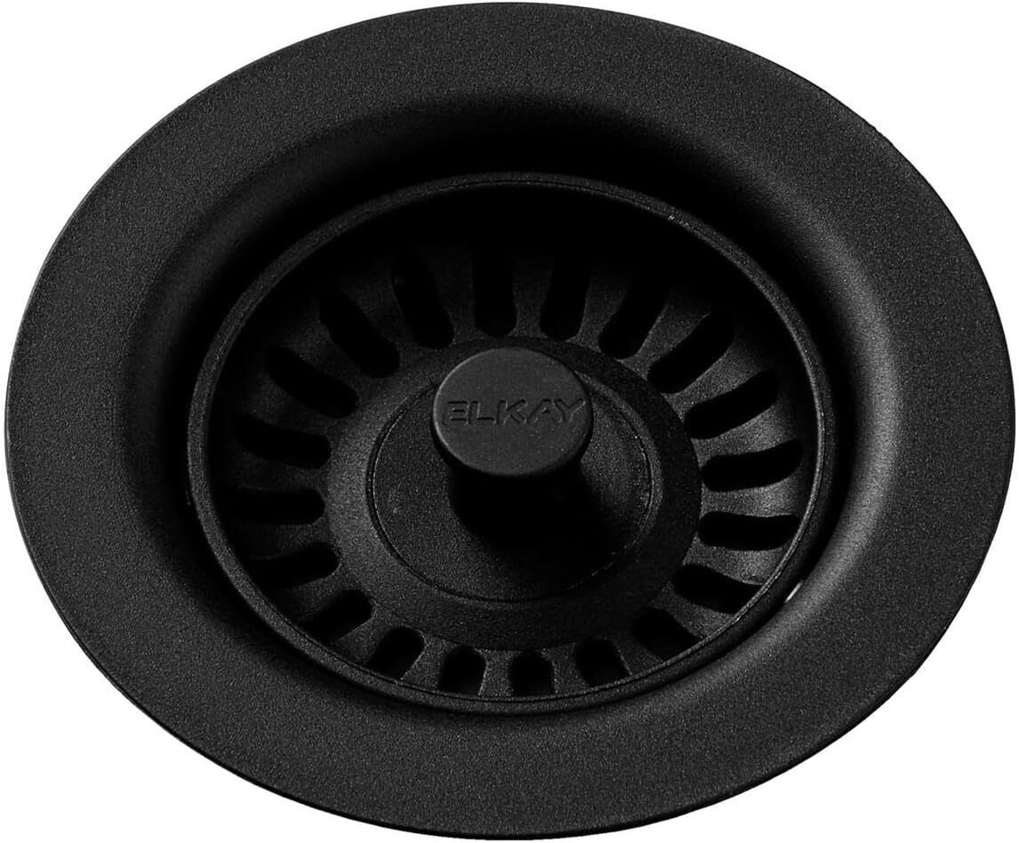 Elkay LKQS35BK Strainer Drain Fitting, Black