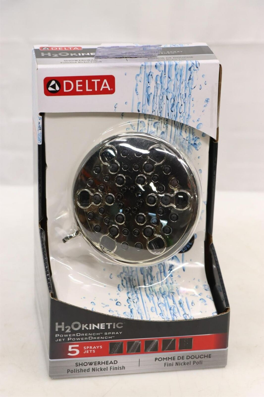 Delta 52638-PN20-PK 5-Setting Contemporary H2OKinetic Showerhead Polished Nickel