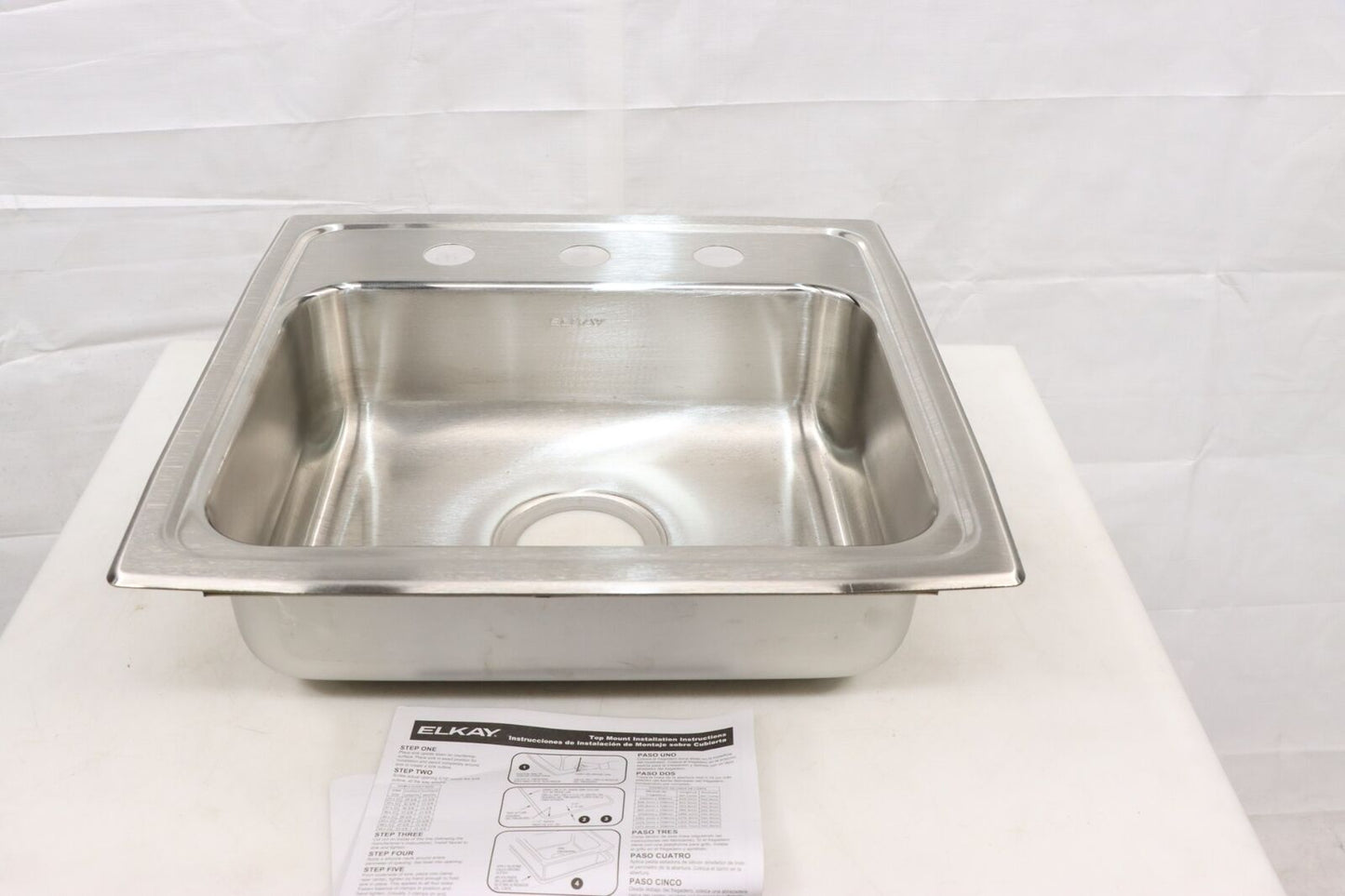 Elkay LRAD1918553 Lusterstone Classic Single Bowl ADA Drop-In Sink, 3 Holes