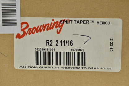 Browning Split Taper Bushing, Type R2, 2-11/16" Shaft - R2 2-11/16