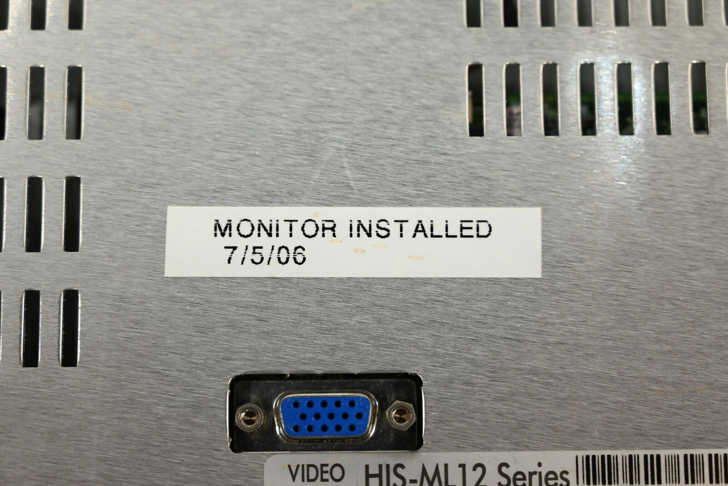 12" Industrial Panel Mount Monitor -12VDC (HIS-ML12 Series)Hope Industrial Syste