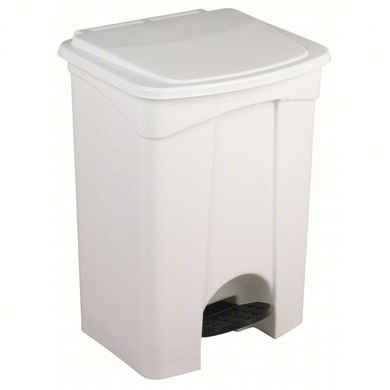 Tough Guy 6YLP5 18 gal. Plastic Rectangular Trash Can, White