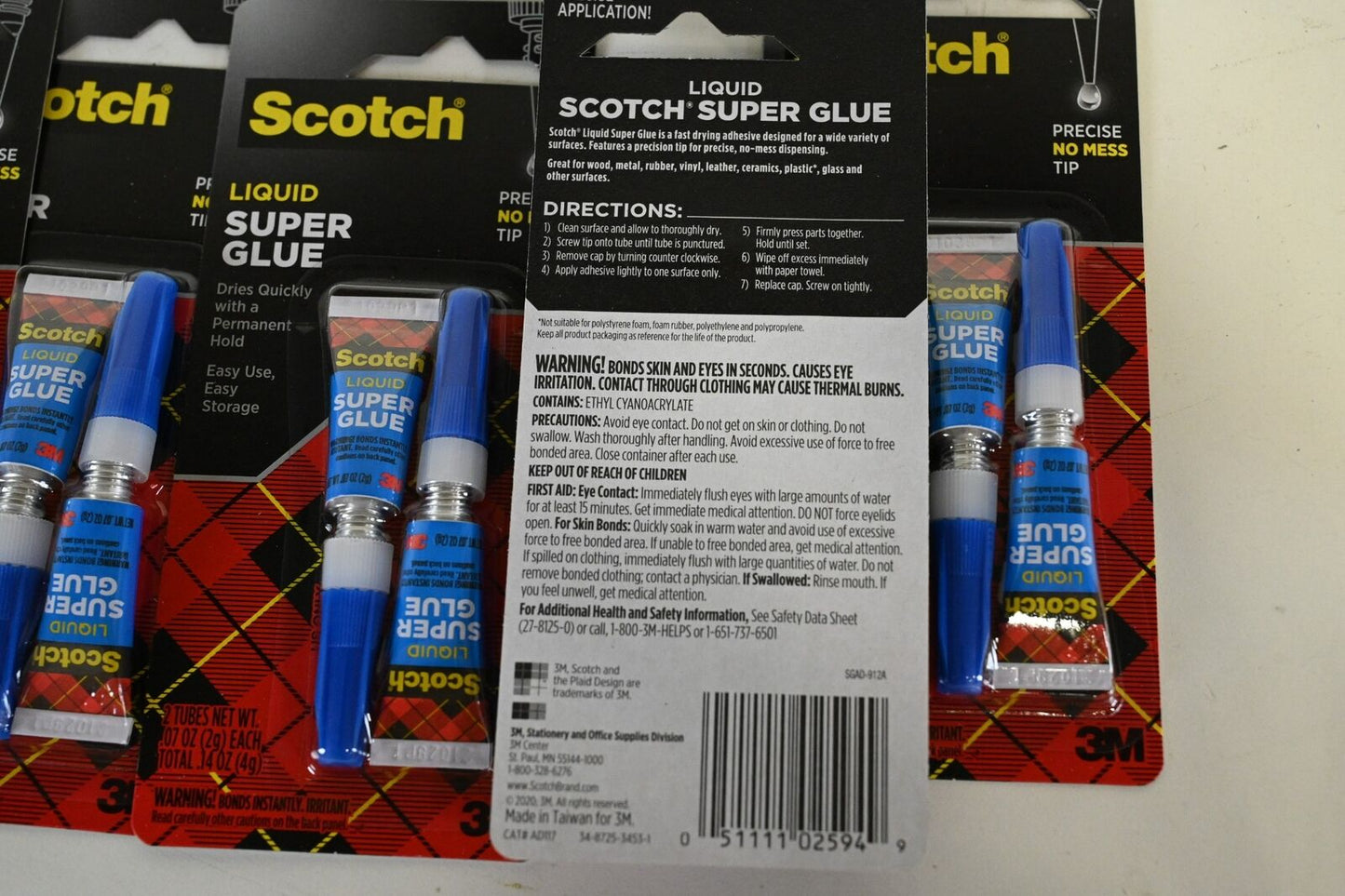 Scotch AD117 Super Glue Liquid, 2 PK, (Lot of 6)