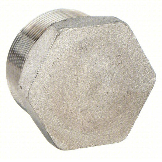 Hex Head Plug 4307000466, 2" Fitting Pipe Size, 304 Stainless Steel