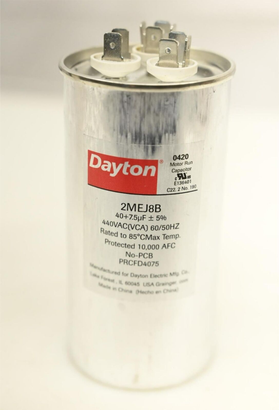 Dayton 2MEJ8 Motor Dual Run Capacitor