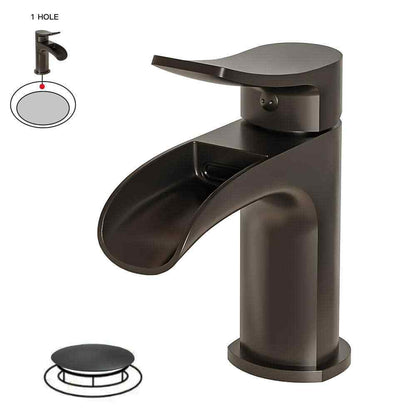 BWE A-96074-BLACK Single Hole 1-Handle Bathroom Sink Faucet (MINOR SCRATCH)