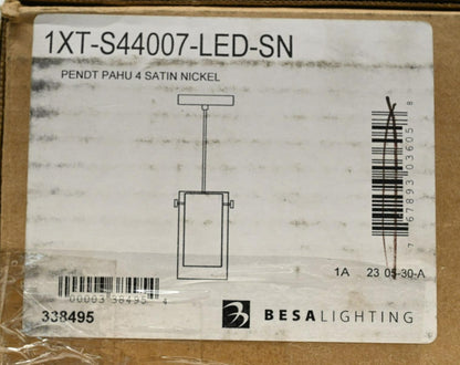 Besa Lighting 1XT-S44007-LED-SN Pahu LED Satin Nickel Pendant Ceiling Light