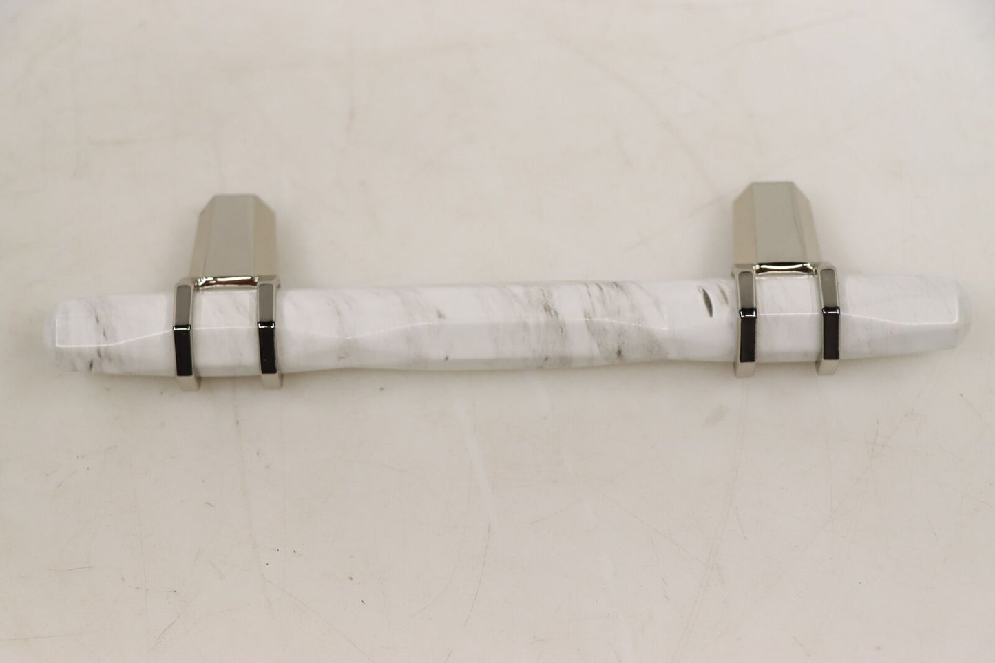 AMEROCK BP36648MWPN 3-3/4" Drawer Handle Pull, ‎Marble White/Polished Nickel