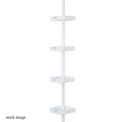 m MODA at home enterprises ltd. 305912-WHT 4 Tier Tension Corner Shower Caddy W