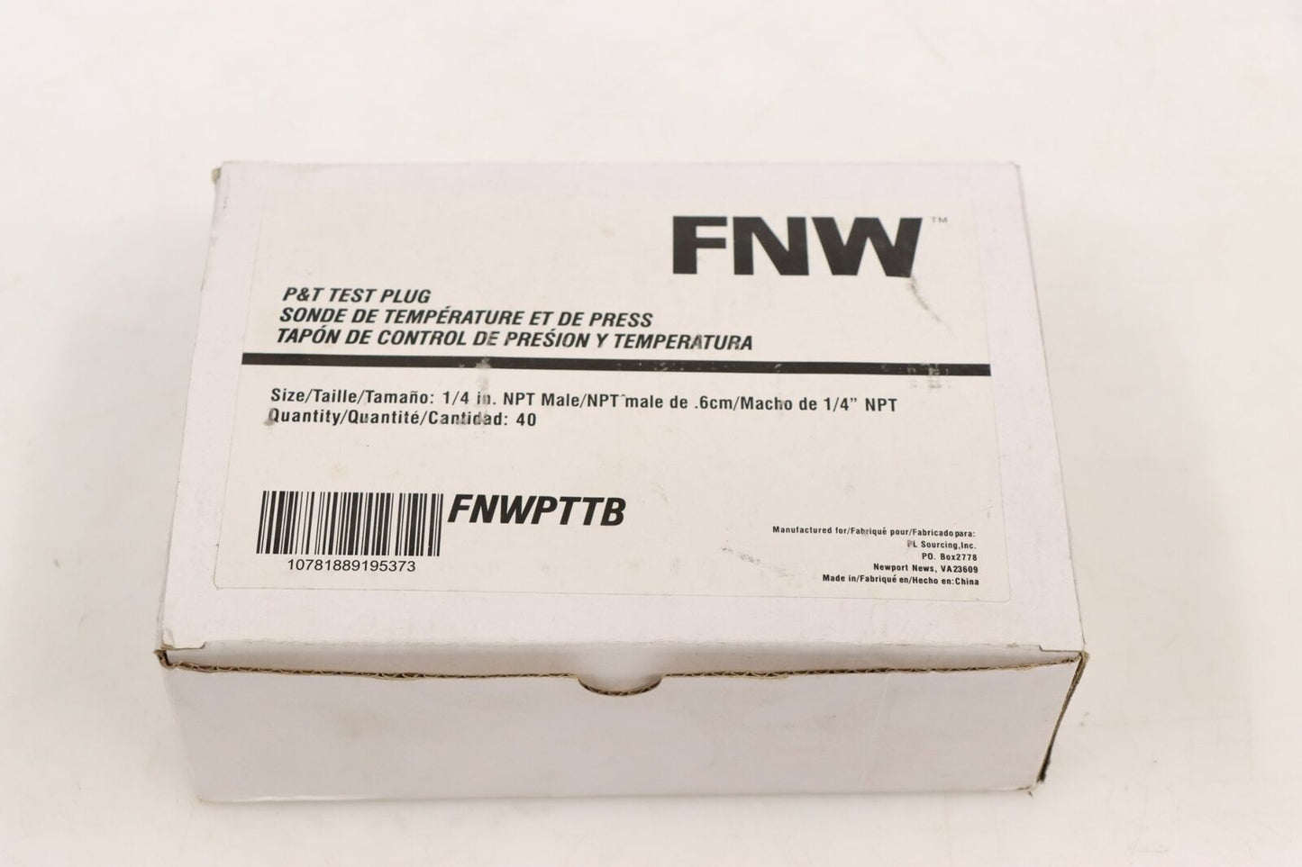 FNW FNWPTTB 1/4" Pressure & Temp TEST Plug, PK 36