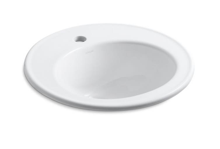 Kohler K-2202-1-0 Brookline Self-Rimming Bathroom Sink, White