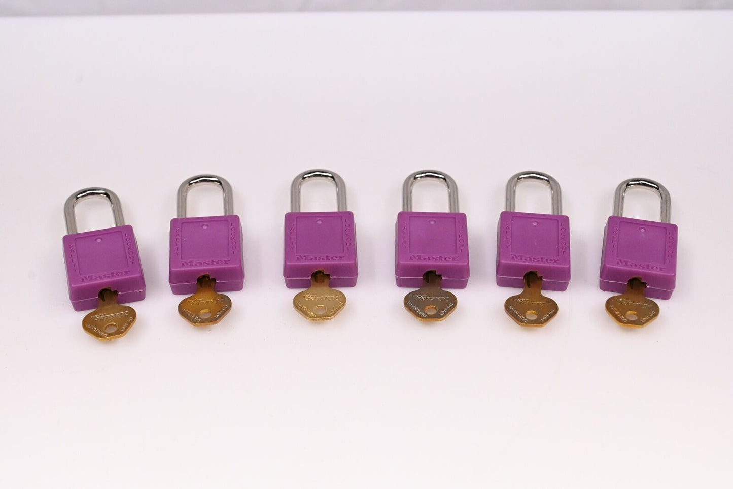 Master Lock 410S6PRP Lockout Padlock, Purple, PK 6