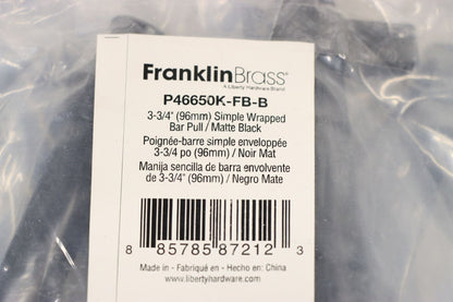 FranklinBrass P46650K-FB-B 3-3/4" (96mm) Centers Simple Wrapped Bar Pull, PK 10