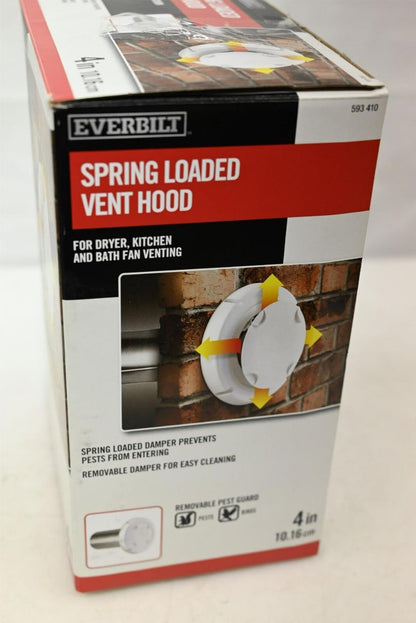 Everbilt BPSH4WHD 4 in. Spring Loaded Exhaust Hood in White