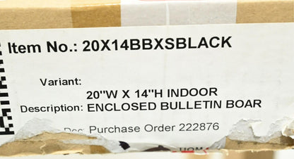 Indoor Enclosed Bulletin Board 20X14BBXSBLACK