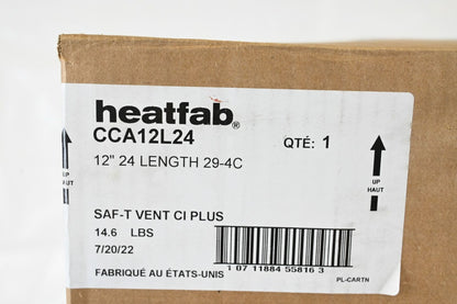 HeatFab CCA12L24 12" x 24" Saf-T Vent CI+ Straight Length