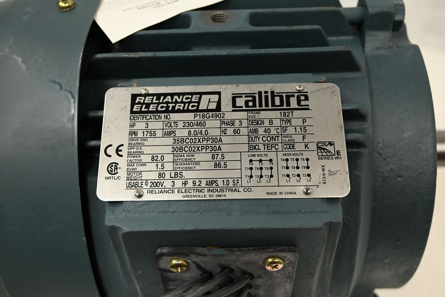 Reliance P18G4902 AC Electric Motor (DENT)