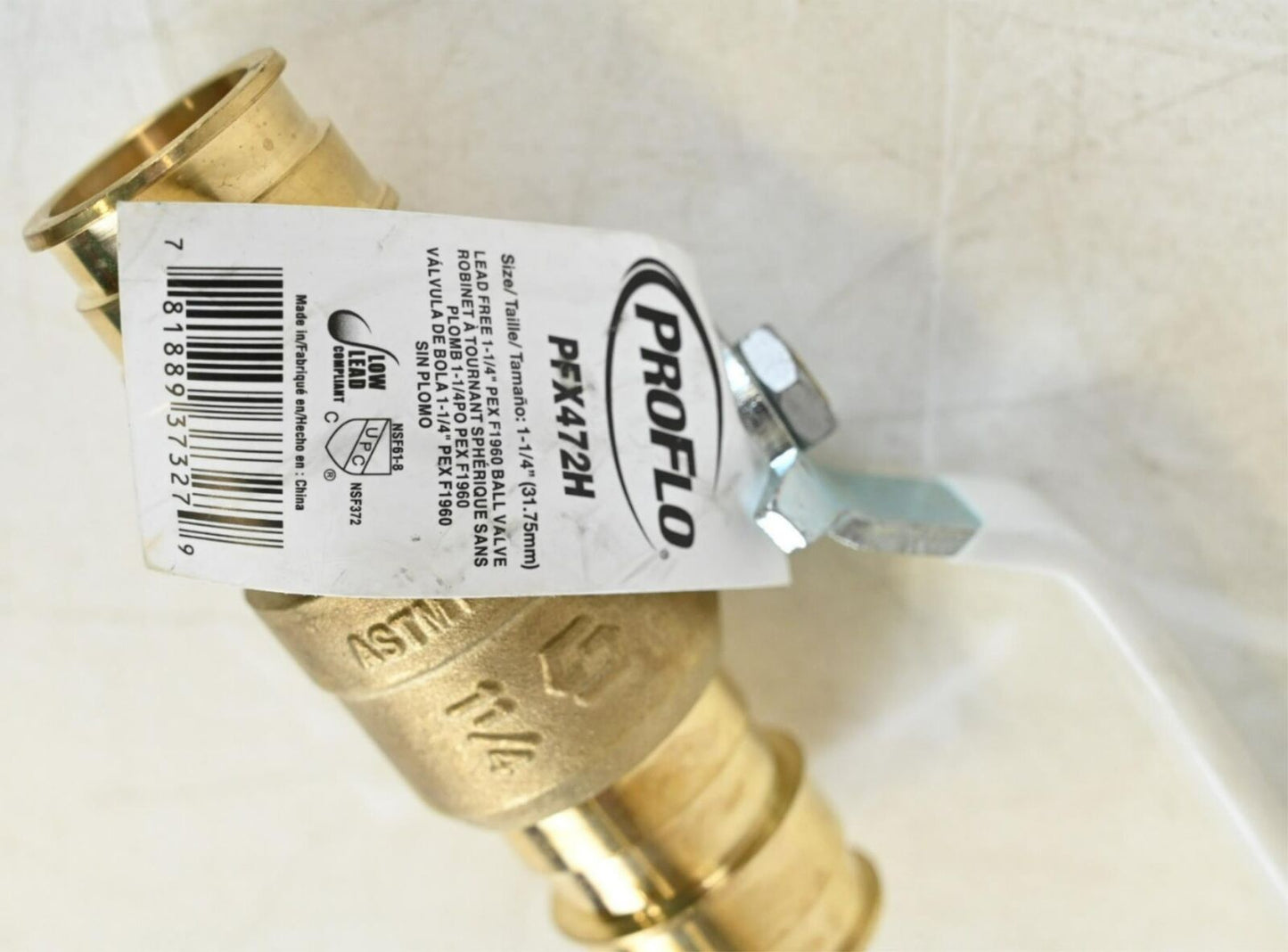 ProFlo PFX472H 1-1/4 in Brass Full Port, Ball Valve