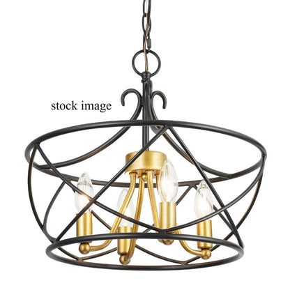 Zevni A04627 Batam 16" Wide Black Gold 4-Light Chandelier