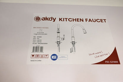 AKDY KF0008 High Arc Kitchen Faucet with Pull Down Sprayer, Brushed Nickel