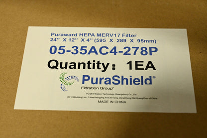 HEPA Air Filters, Overall Depth: 4in , HEPA MPN:  05-35AC4-278P