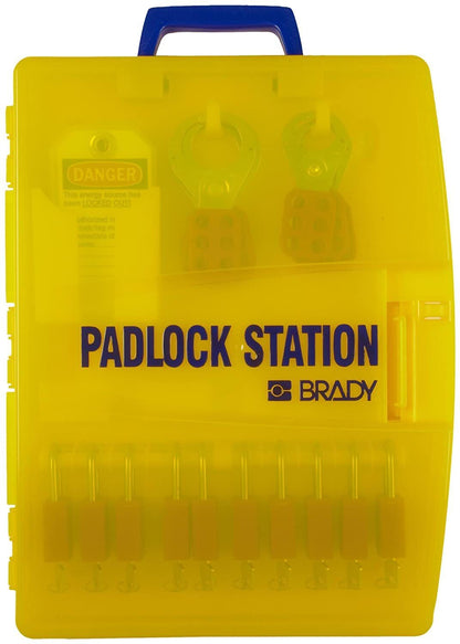 Brady 105932 Ready Access Padlock Station (unfilled), Yellow