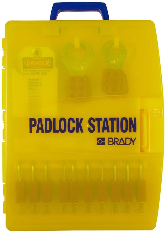 Brady 105932 Ready Access Padlock Station (unfilled), Yellow