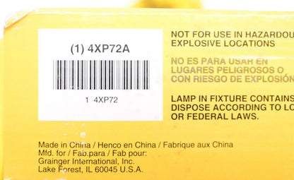 Lumapro 4XP72 Hand Lamp, 25 ft Power Cord Length, Yellow