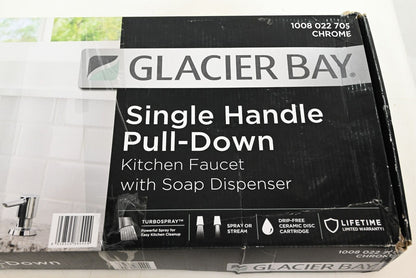 Glacier Bay HD67780-1001 Single Handle Pull-Down Kitchen Faucet w/ Soap Dispens.