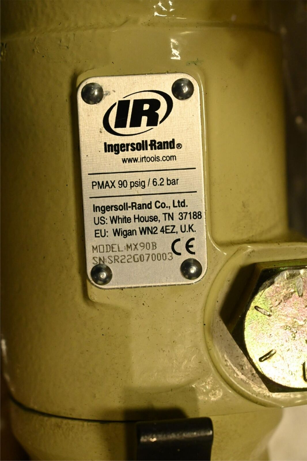 INGERSOLL RAND MX90B Air Paving Breaker, 87 lb Wt, 1,250 bpm, 2 5/8 in Bore