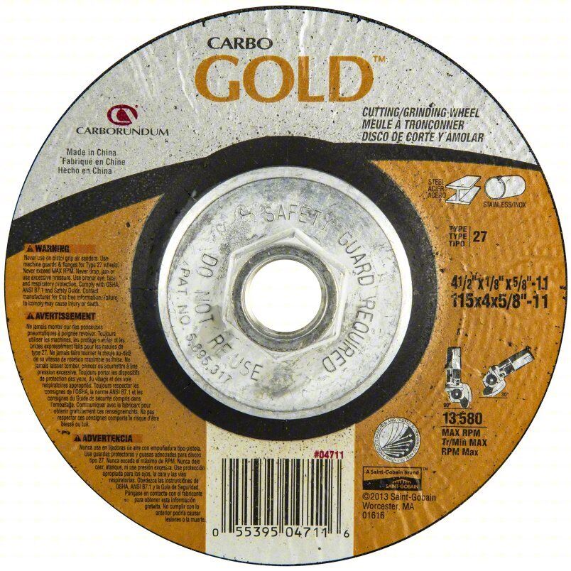 Cut-Off & Grinding Wheel 05539504711, Carbo Gold, 24 Grit, PK 12