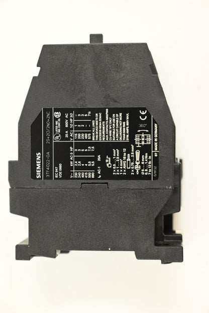 Siemens 3TF4022-0AK6 Contactor