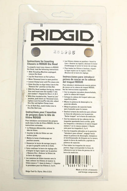 RIDGID 47760 1/4 in to 3/8 in Replacement Pipe Die