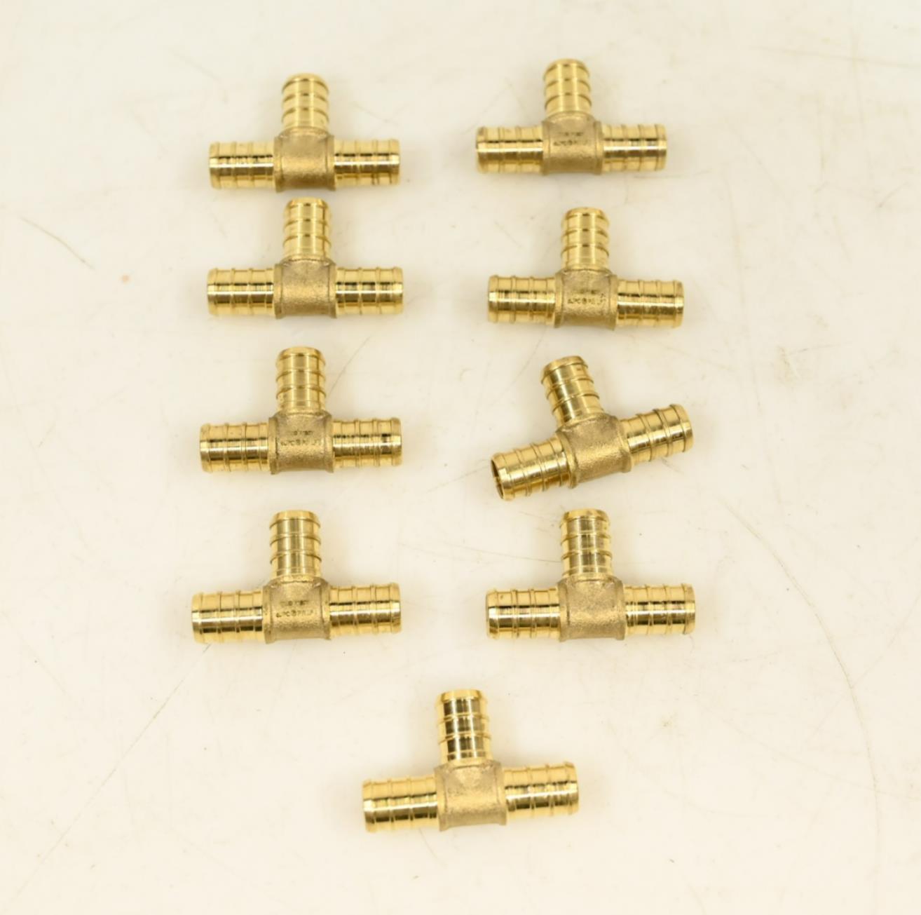 Apollo 1/2" Brass PEX-B Barb Tee, PK 9