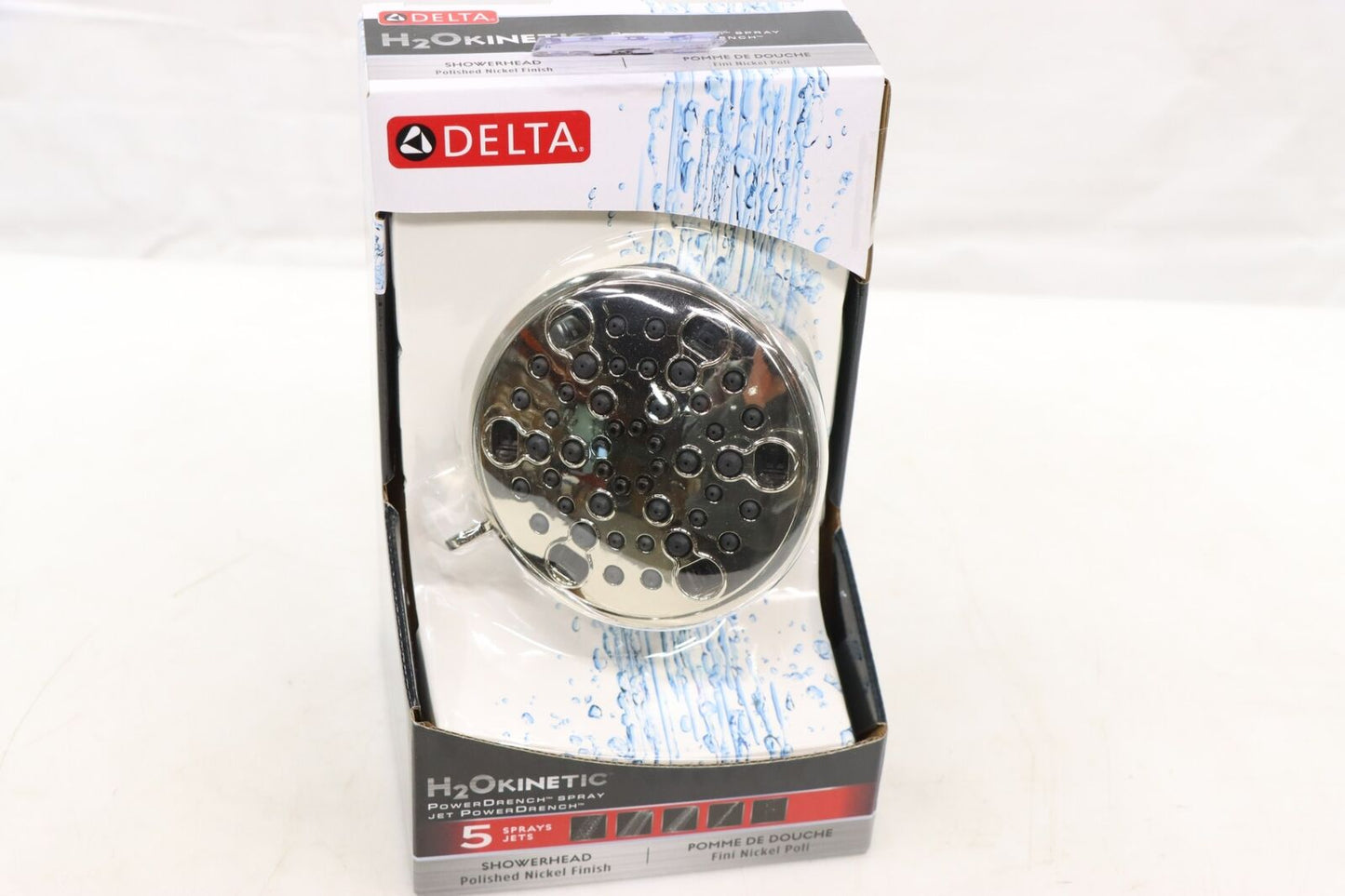 Delta 52638-PN20-PK 5-Setting Contemporary H2OKinetic Showerhead Polished Nickel