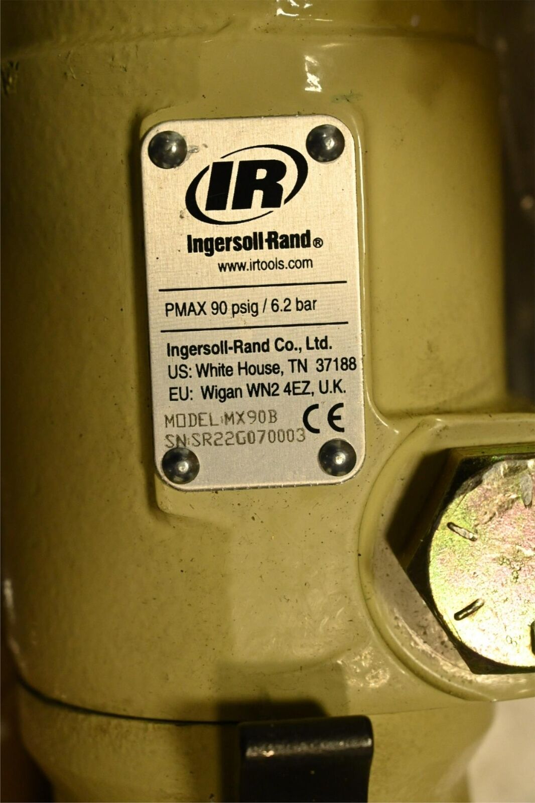 INGERSOLL RAND MX90B Air Paving Breaker, 87 lb Wt, 1,250 bpm, 2 5/8 in Bore