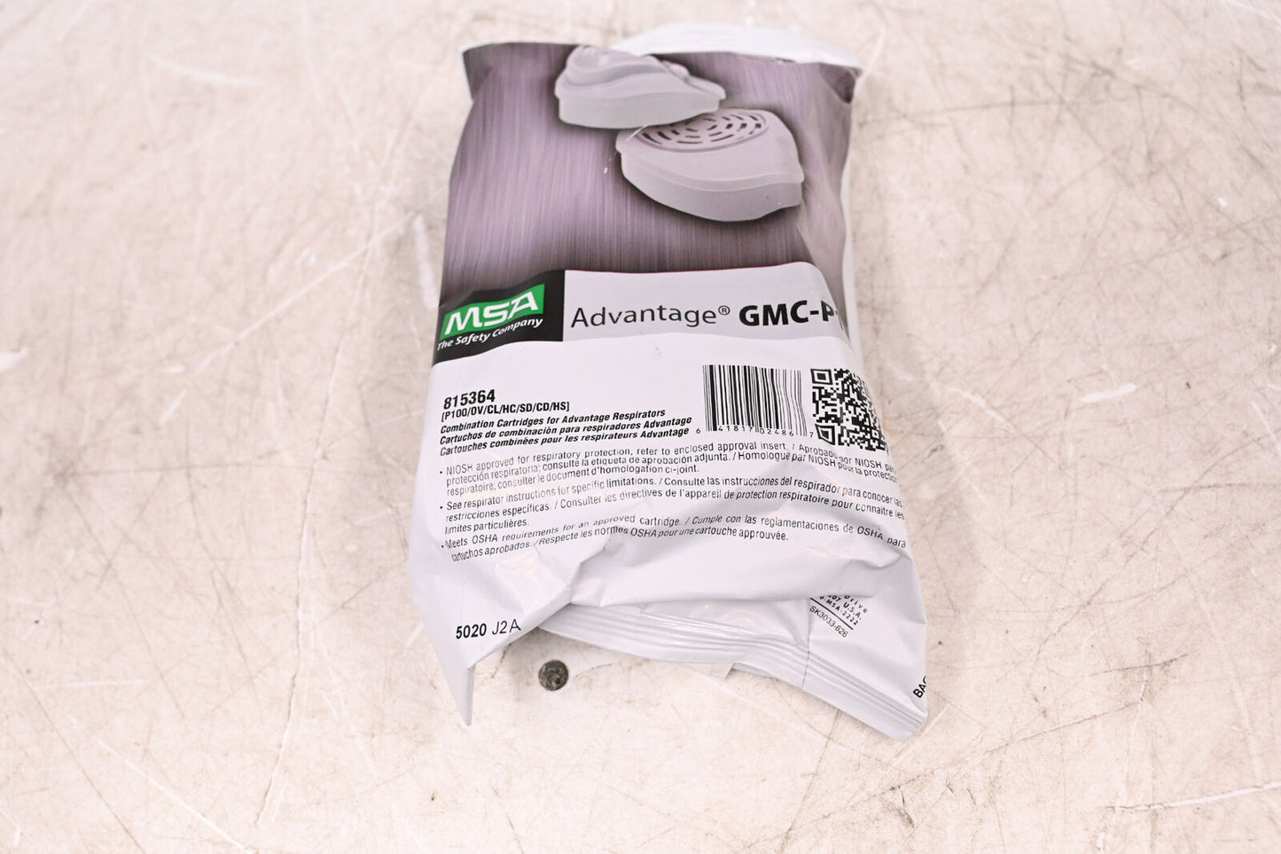 MSA 815364 GMC-P100 Advantage Respirator Cartridge, OV/AG/P100, 1 Pair/Pkg