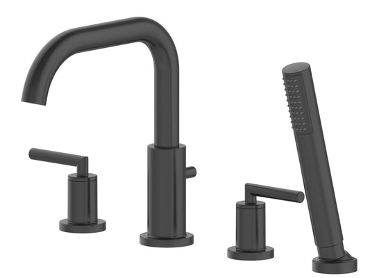 Jacuzzi RC95817 Contento 2-Handle Deck Mount Roman Tub Filler in Matte Black