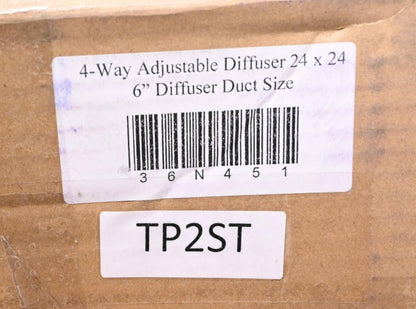 System Dynamics SDIG77500 Ceiling Diffuser, 4-Way Adjustable, 6" Diffuser Duct S