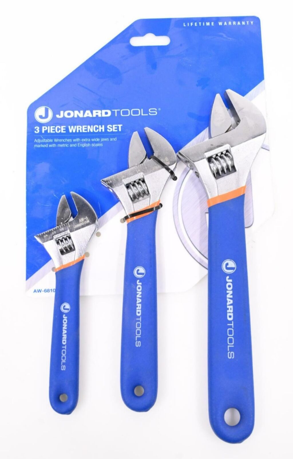 Jonard Tools AW-6810 Adjustable Wrench Set, Alloy Steel