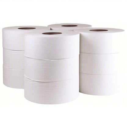 Tough Guy 31KY17 Toilet Paper Roll, Ply 2, 1,000 ft Roll Length, PK 12