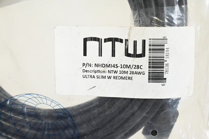 NTW NHDMI4S-10M/28C, Ultra Slim High Performance HDMI Cable w/Redmere Technology