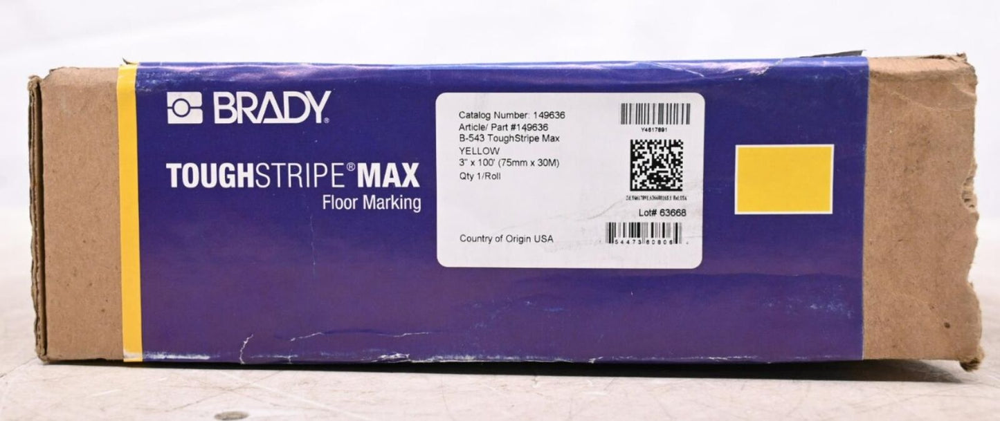 Brady 149636 Floor Marking Tape, 100 ft Imperial Tape Length