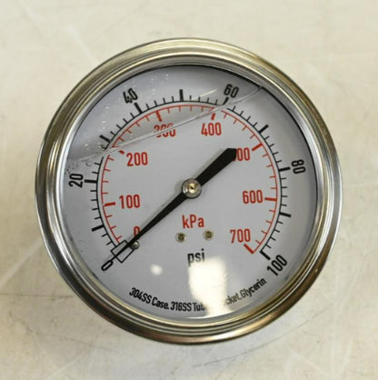 Commercial Pressure Gauge 4CFV2, 1/4"