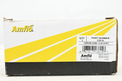 Amflo C20-23 I/M Design Steel Coupler, 1/4 in Quick Connect x 3/8 in FNPT, PK 10