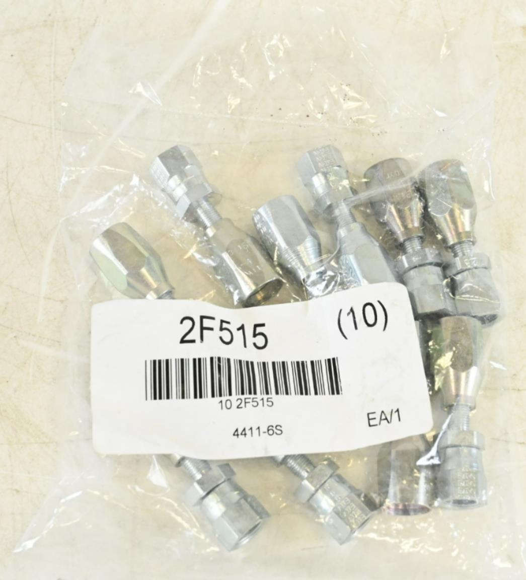 Aeroquip 4401-4S: -04 Female SAE 45° Swivel x -04 Reusable Hose Fitting, PK 10