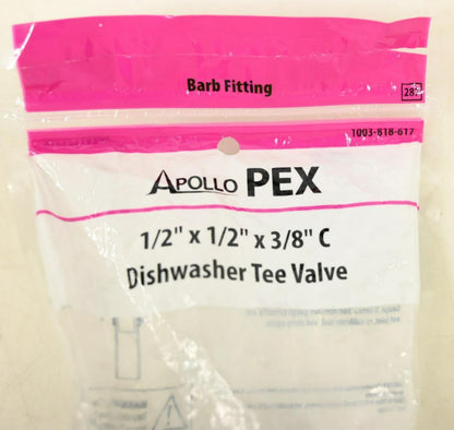 Apollo 1003-818-617 PEX 1/2" x 1/2" x 3/8" C Dishwasher Tee Valve