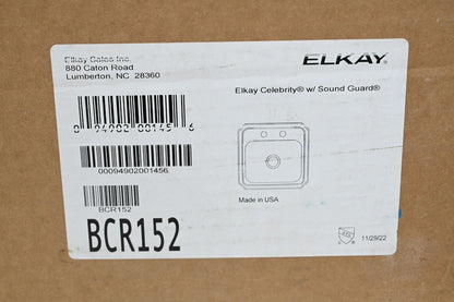 Elkay BCR152 Celebrity 15" Single Basin Drop In Stainless Steel Bar Sink