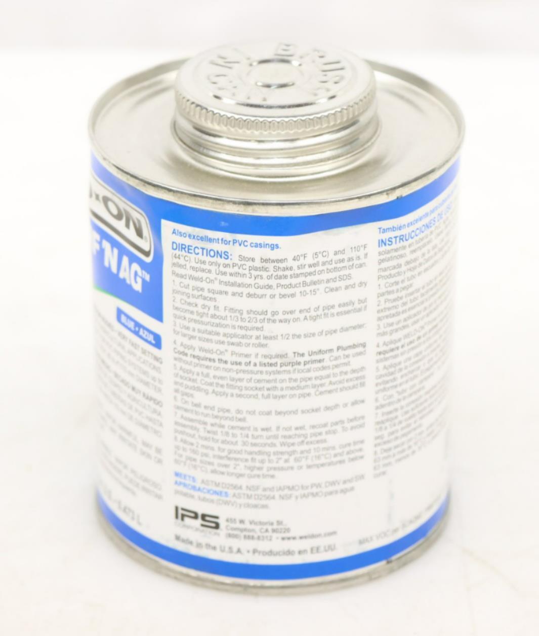 WELD-ON 10990 PVC 737 TURF'N AG "Blue" Pipe Cement Pint