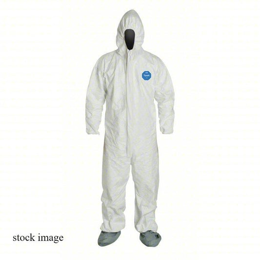 Dupont TY122SWHLG002500 Tyvek 400 Disposable Coveralls, LG, PK 25